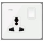 1 GANG SWITCHED UNIVERSAL SOCKET 13A 250V WITH NEON