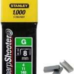 Stanley 1-TRA705T Type G Staples (1000 piece) 8mm, Silver