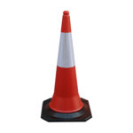 Flexible Fluorescent Safety Road Cone,100cm PE Traffic Cone