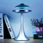 Levitation LED table lamp with UFO shape Bluetooth speaker