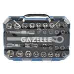 GAZELLE G80234 1/2″ DRIVE 6-POINT SOCKET SET, 30-PIECE (8-21MM & 5/16-1″ STANDARD)