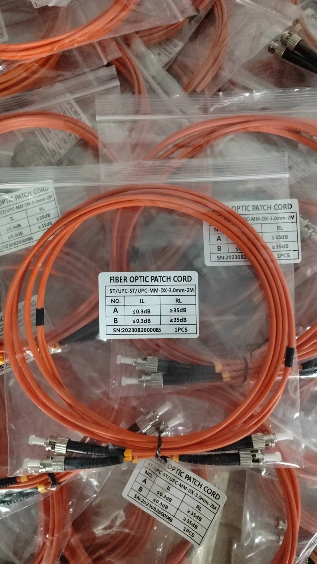 Multimode Fiber Optic Patch Cord ST-ST DUPLEX 2MTR