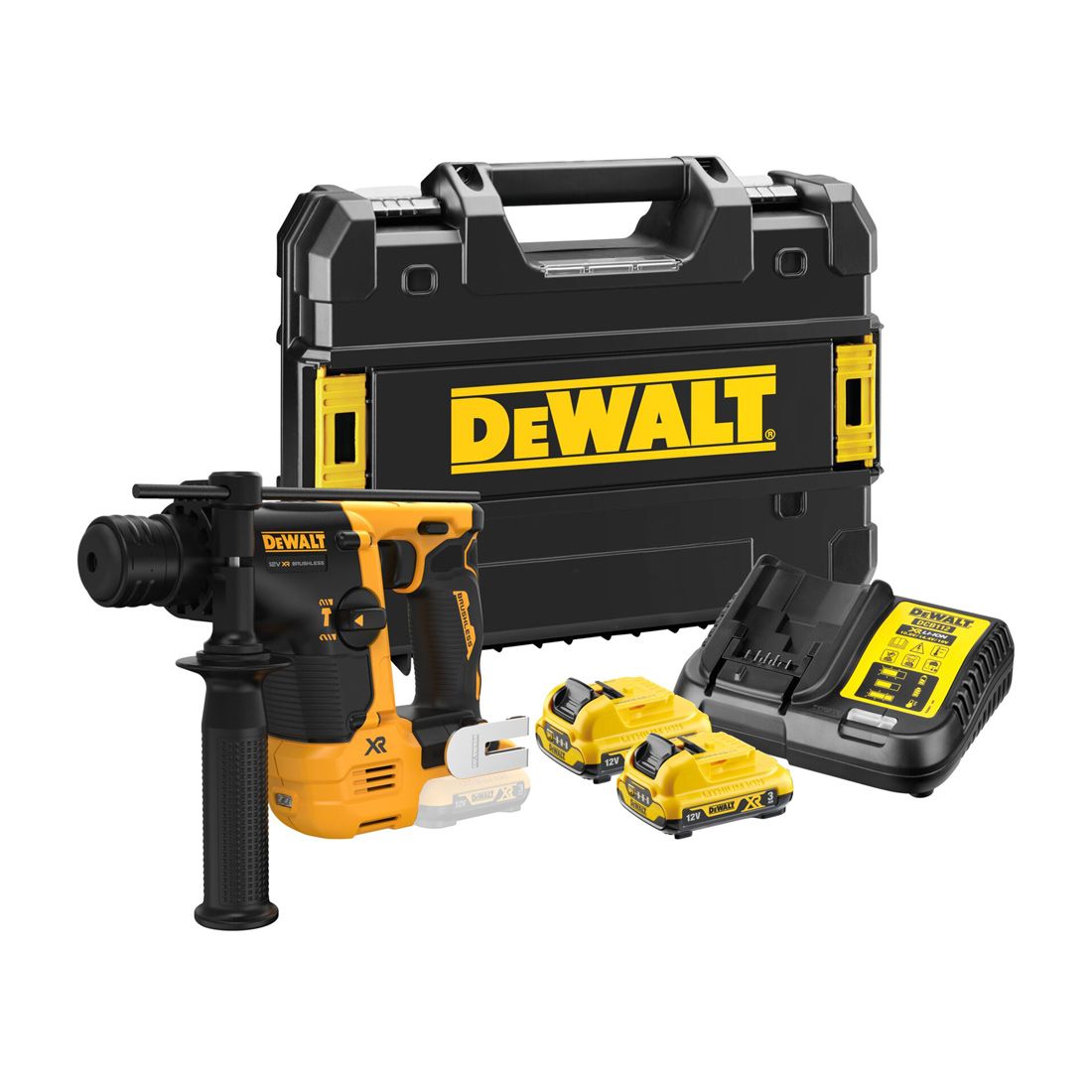 DeWalt DCH072L2-GB 12v Brushless SDS Plus Rotary Hammer 2 x 3.0AH Batteries & Charger