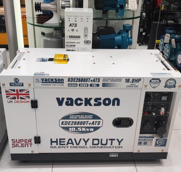 10.5KVA SILENT DIESEL GENERATOR VACKSON AIR-COOLED