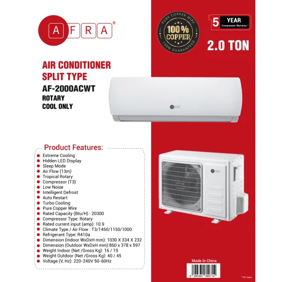 AFRA 2.0 TON WALL MOUNT SPLIT AIR CONDITIONER