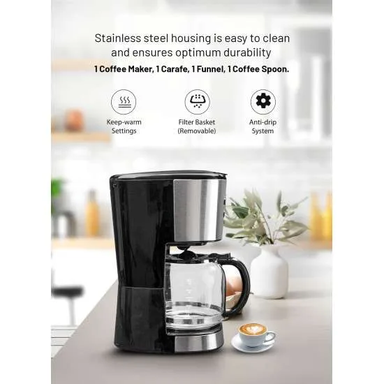 AFRA COFFEE MAKER 1.5L 900W STAINLESS STEEL