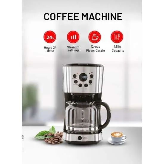 AFRA COFFEE MAKER 1.5L 900W STAINLESS STEEL