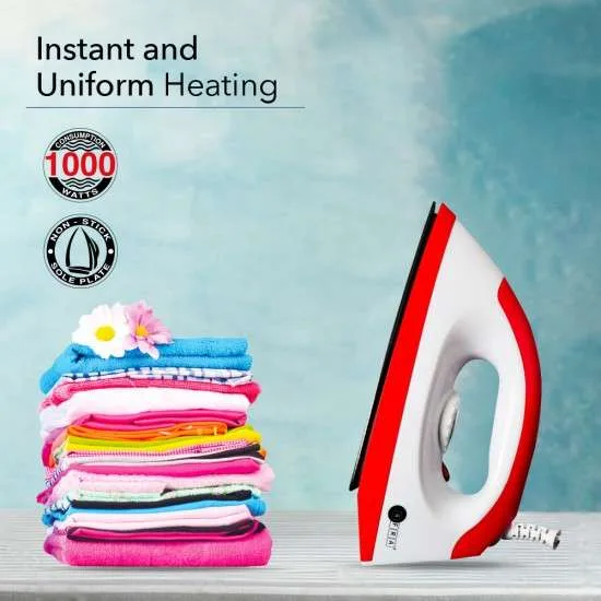 AFRA DRY IRON 1000W WHITE RED