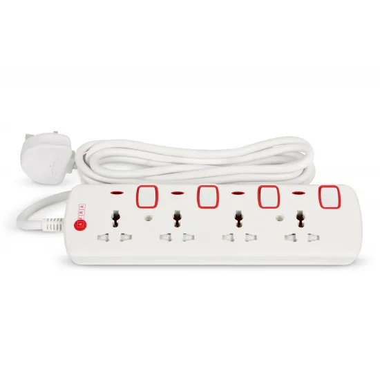 AFRA UNIVERSAL CORD EXTENSION 4 WAY 5MTR RED