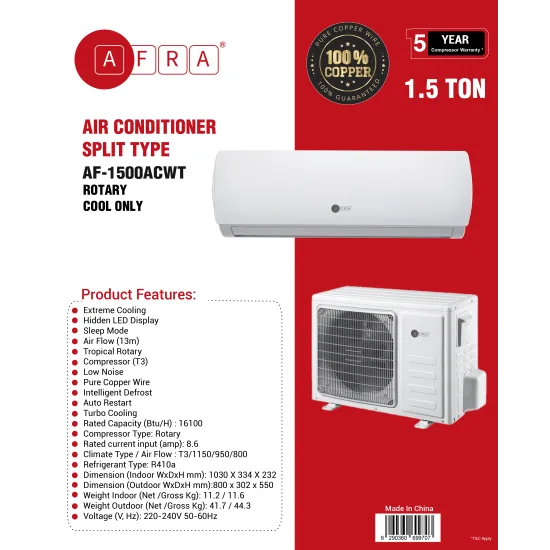AFRA 1.5 TON WALL MOUNT SPLIT AIR CONDITIONER