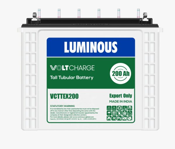 LUMINOUS 200AH 12V VOLTCHARGE TUBULAR BATTERY VCTTEX200