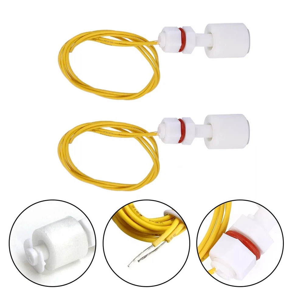 2Pcs PP Float Switch M8 46mm vertical water level sensor for fish tank